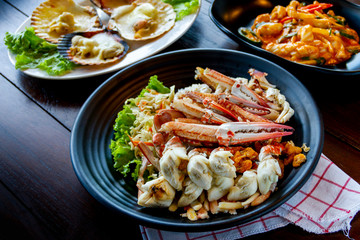 Thai food - Steamed crab meat from blue crab - halal food in bangkok thailand.