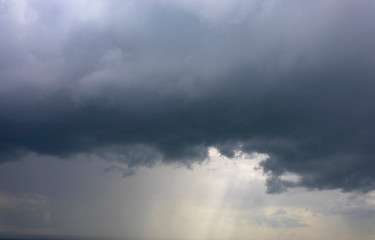 Obraz na płótnie Canvas dramatic stormy sky with rain showers