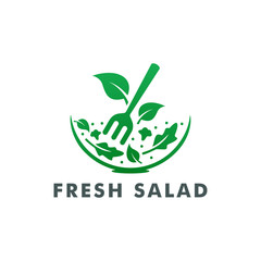 Salad logo, Health food icon design - vector
