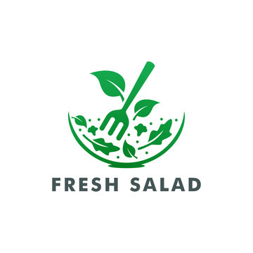Salad logo, Health food icon design - vector