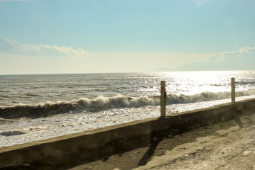 The road along the sea.