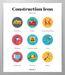 Construction icons flat pack