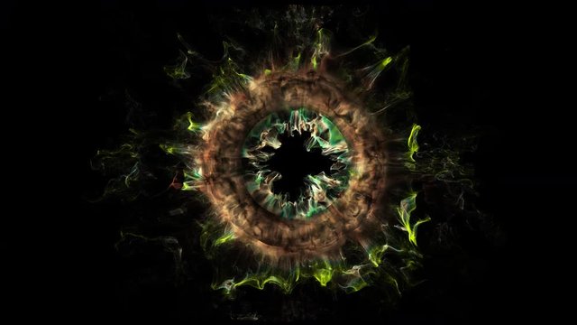Beautiful fluid smoke ring for logo and fx, isolated, alpha, transparent background