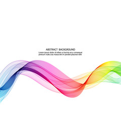  Horizontal lines of a colored wave on a white background. Design element