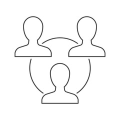 Teamwork outline icon on white