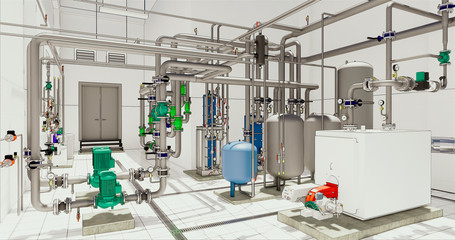 Conceptual visualization of driwing style of utilities at BIM technology