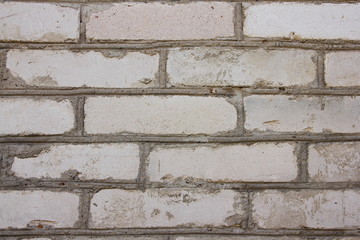 White brick wall - horizontal mosaic  texture for background