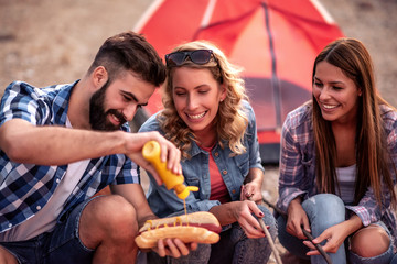 Group of friends having fun