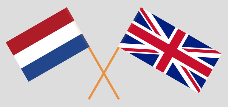 The UK and Netherlands. British and Netherlandish flags