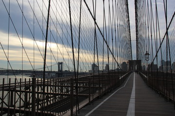 Brooklyn bridge view early morning