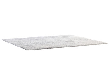 Modern light gray rug with high pile. 3d render