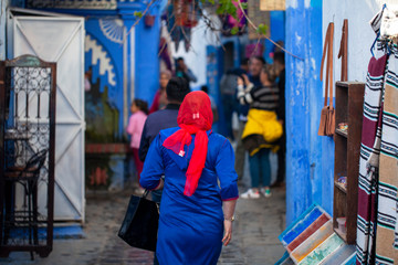 Fototapeta na wymiar Estampa costumbrista en Chauen, Marruecos