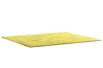 Modern yellow rug with high pile. 3d render