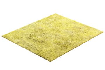 Modern yellow rug with high pile. 3d render
