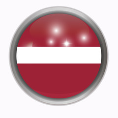 Bright button with flag of Latvia. Bright illustration with flag .