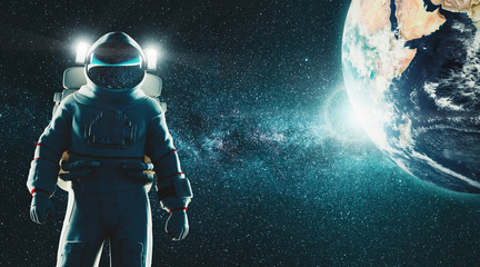 Astronaut, explore the space, 3d rendering