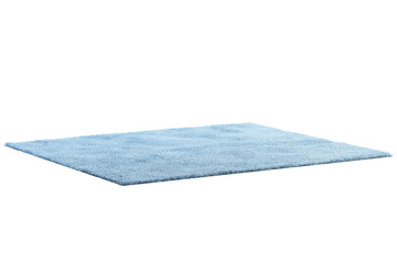 Modern light blue rug with high pile. 3d render