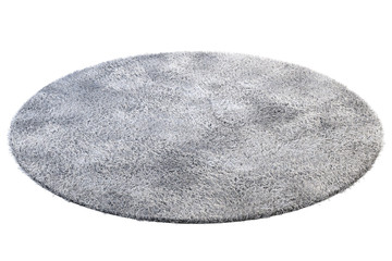 Modern gray rug with high pile. 3d render