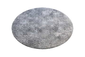 Modern gray rug with high pile. 3d render