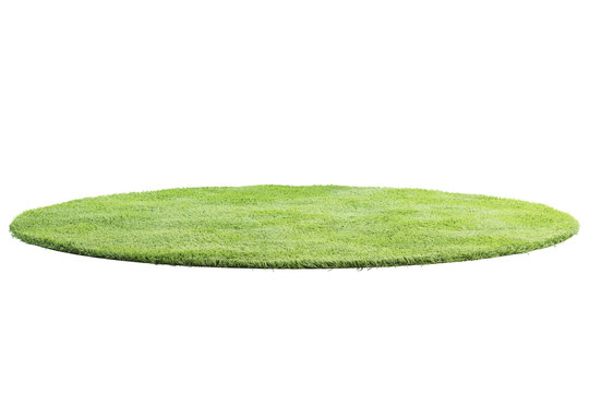 Modern green rug with high pile. 3d render