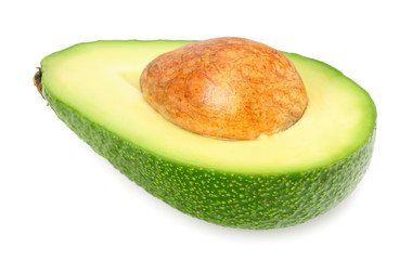 sliced avocado isolated on a white background