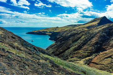 Naklejka na ściany i meble Cliffs at Ponta de Sao Lourenco, Madeira islands