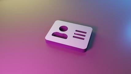 3d symbol of address card icon render