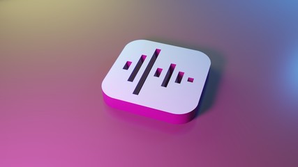 3d icon of voice memos app icon render