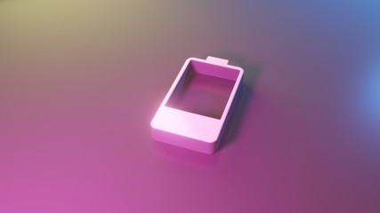 3d vertical symbol of one fourth charged battery  icon render