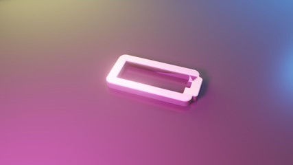 3d horizontal symbol of battery empty icon render