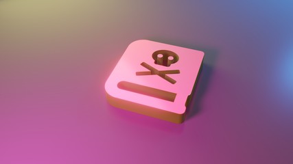 3d symbol of book dead icon render