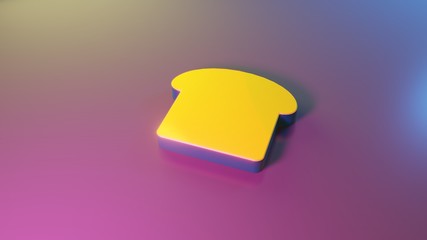 3d symbol of bread slice icon render