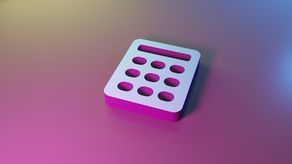 3d symbol of calculator icon render
