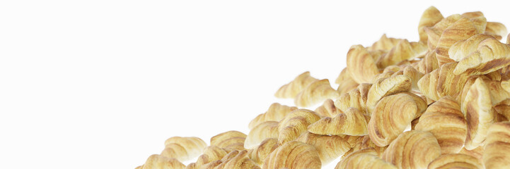 Infinite croissants on white, original 3d rendering