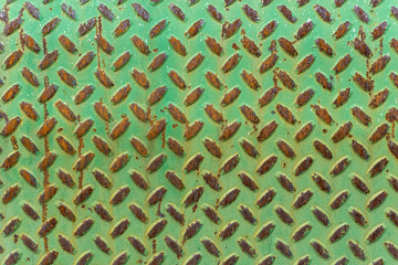 rusting green diamond plate