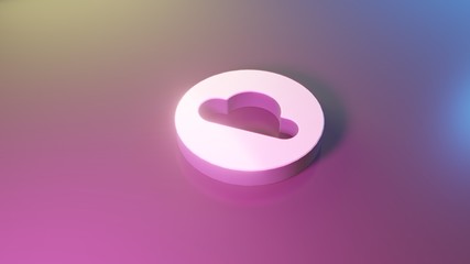 3d symbol of circle with cloud icon render