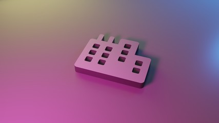 3d symbol of city icon render