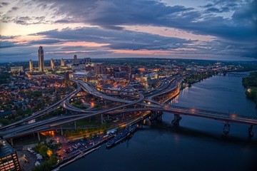 Aerial View of the City Albany, Capitol of the State of New York