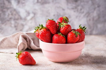Bowl of sweet fresh strawberry