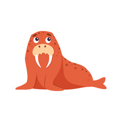 Obraz premium Cute walrus vector illustration.
