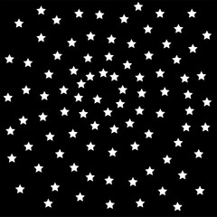 Black background white stars pattern vector