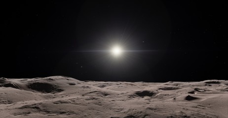 Moon surface / Realistic moon / The Moon is an astronomical body that orbits planet Earth, being Earth's only permanent natural satellite. Elements of this image furnished by NASA © Infinity Nostalgia