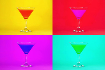 Сocktail background. Martini cocktail glasses