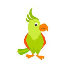 Cartoon parrot vector illustration.