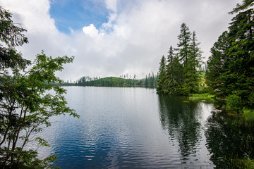 Fototapeta premium slovakia Tatra mountain lakes in misty weather