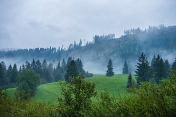 slovakia Tatra mountain tops in misty weather
