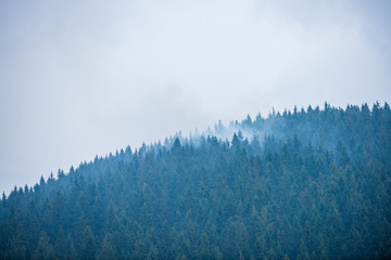 slovakia Tatra mountain tops in misty weather