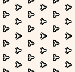 Vector minimalist black and white seamless pattern with small geometric shapes