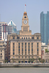 Customs House in the Bund, Shanghai, China. Customs House is a Greek-revival neo-classical building...