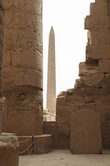 Ruins of Karnak Temple in Luxor, Egypt. The temple complex at Karnak includes many ancient chapels,...